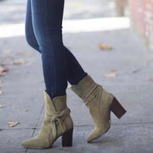 Leather Suede Booties BANANA REPUBLIC